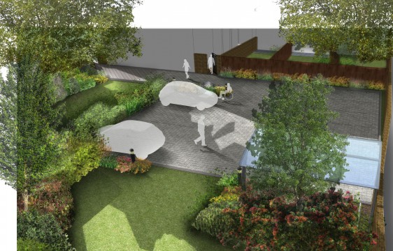 Davis Landscape Architects Little Heath Residential Landscape Design Architect Render Visualisation
