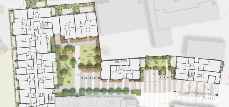 Davis Landscape Architecture Bow Road London Housing Residential Shared Space Play Landscape Architect Render Plan