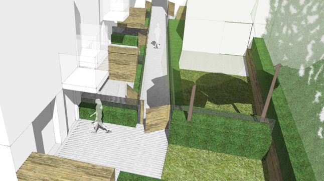 Davis Landscape Architecture Ashby Road Lewisham London Residential Landscape Architect Render Courtyard Visualization Planning