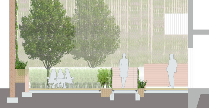 Davis Landscape Architecture Ashby Road Lewisham London Residential Landscape Architect Render Section Courtyard Planning