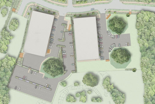 Davis Landscape Architecture Chelmsford Business Park Plots K & L Landscape Architect Rendered Plan