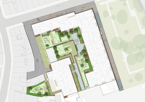 Davis Landscape Architecture The Oaks Acton London Landscape Architect Podium Deck Roof Garden Render Plan Planning