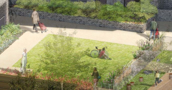 Davis Landscape Architecture Watts Grove London Residential Landscape Play Area Courtyard Visualisation Planning Icon