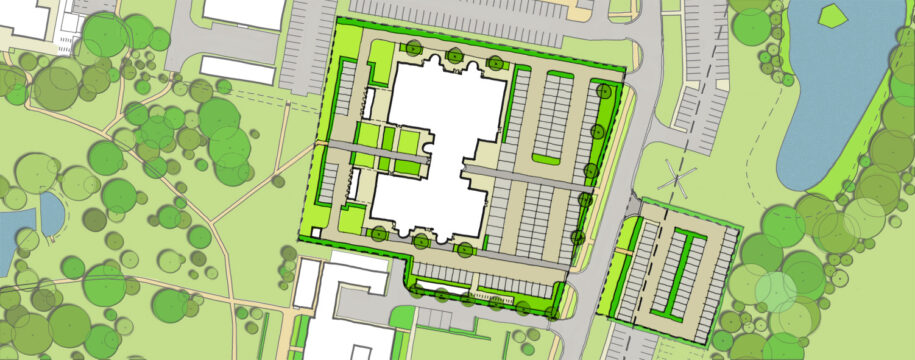 Davis Landscape Architecture Chesterford Research Park Sidney Sussex Building Essex Office Laboratory Landscape Architect Sketch Site Plan