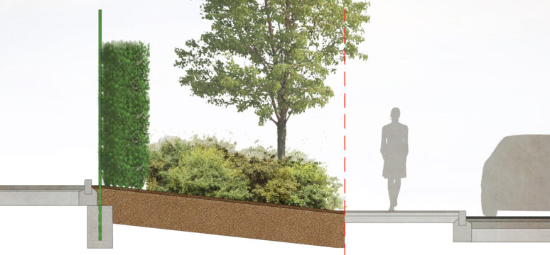 Davis Landscape Architecture Equinix Data Centre Henley Road Slough Commercial Masterplan Landscape Design Detailed Planning Render Boundary Section